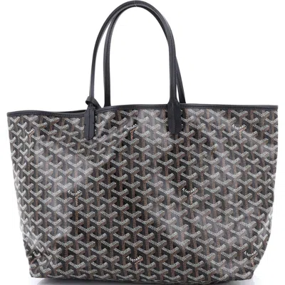 Pre-owned Goyard  Goyard Saint Louis Tote Coated Canvas Pm In Black