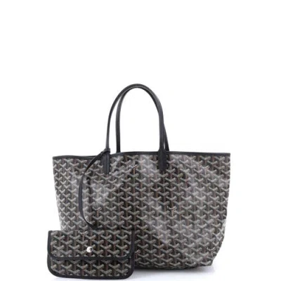 Pre-owned Goyard  Goyard Saint Louis Tote Coated Canvas Pm In Black