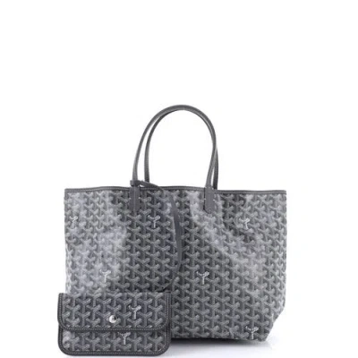 Pre-owned Goyard  Goyard Saint Louis Tote Coated Canvas Pm In Gray