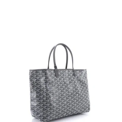 Pre-owned Goyard  Goyard Saint Louis Tote Coated Canvas Pm In Gray