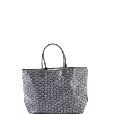 Pre-owned Goyard  Goyard Saint Louis Tote Coated Canvas Pm In Gray