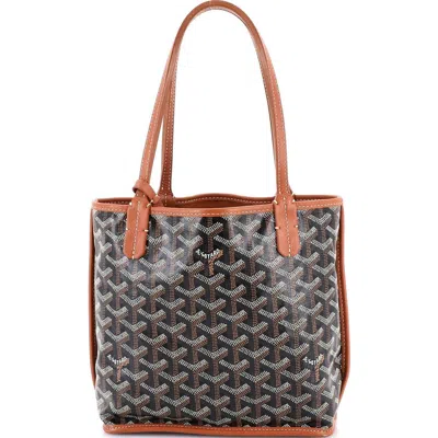 Pre-owned Goyard  Goyard Anjou Reversible Tote Coated Canvas Mini In Multi