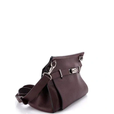 Pre-owned Hermes  Hermes Jypsiere Bag Clemence 34 In Burgundy