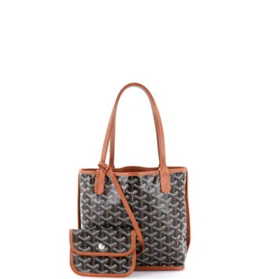 Pre-owned Goyard  Goyard Anjou Reversible Tote Coated Canvas Mini In Multi