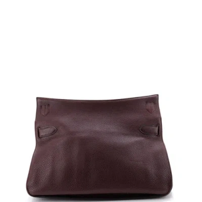 Pre-owned Hermes  Hermes Jypsiere Bag Clemence 34 In Burgundy