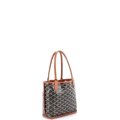 Pre-owned Goyard  Goyard Anjou Reversible Tote Coated Canvas Mini In Multi