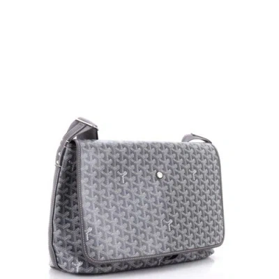 Pre-owned Goyard  Goyard Capetien Messenger Bag Coated Canvas In Gray