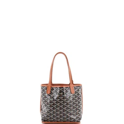 Pre-owned Goyard  Goyard Anjou Reversible Tote Coated Canvas Mini In Multi
