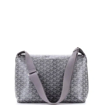 Pre-owned Goyard  Goyard Capetien Messenger Bag Coated Canvas In Gray