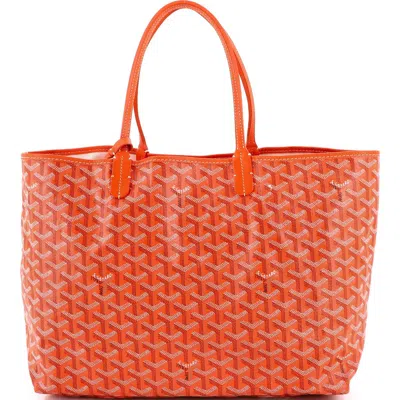 Pre-owned Goyard  Goyard Saint Louis Tote Coated Canvas Pm In Orange