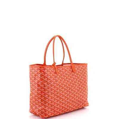 Pre-owned Goyard  Goyard Saint Louis Tote Coated Canvas Pm In Orange