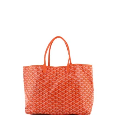 Pre-owned Goyard  Goyard Saint Louis Tote Coated Canvas Pm In Orange