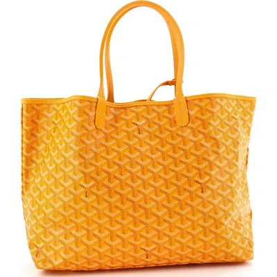 Pre-owned Goyard  Goyard Saint Louis Tote Coated Canvas Pm In Yellow
