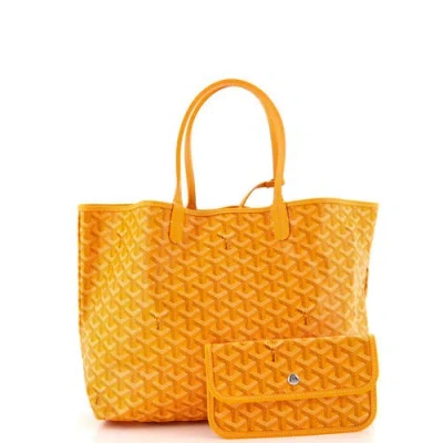 Pre-owned Goyard  Goyard Saint Louis Tote Coated Canvas Pm In Yellow