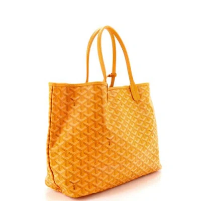 Pre-owned Goyard  Goyard Saint Louis Tote Coated Canvas Pm In Yellow