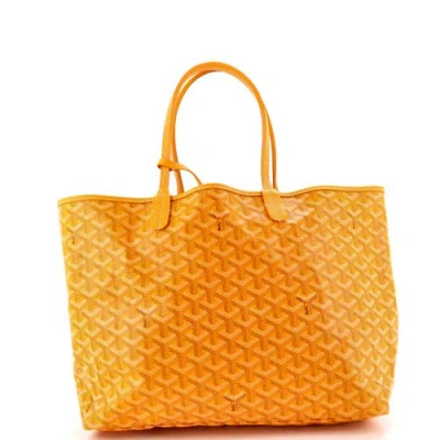 Pre-owned Goyard  Goyard Saint Louis Tote Coated Canvas Pm In Yellow