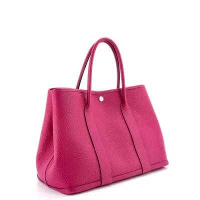 Pre-owned Hermes  Hermes Garden Party Tote Leather 36 In Purple