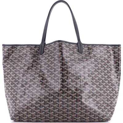 Pre-owned Goyard  Goyard Saint Louis Tote Coated Canvas Gm In Black
