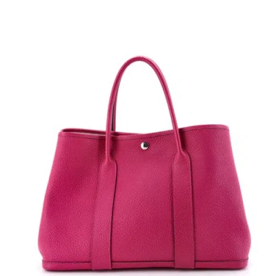 Pre-owned Hermes  Hermes Garden Party Tote Leather 36 In Purple