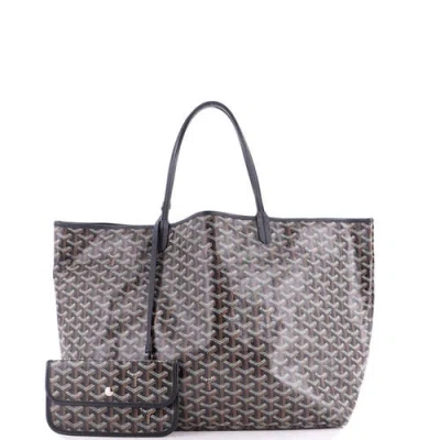 Pre-owned Goyard  Goyard Saint Louis Tote Coated Canvas Gm In Black