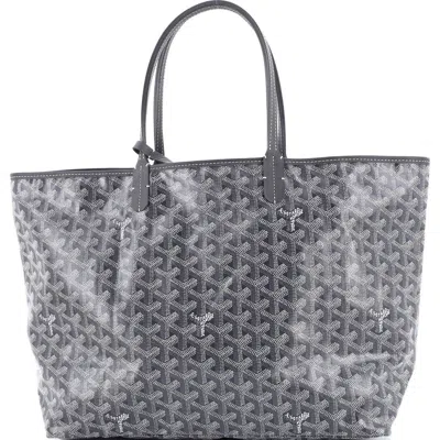 Pre-owned Goyard  Goyard Saint Louis Tote Coated Canvas Pm In Gray