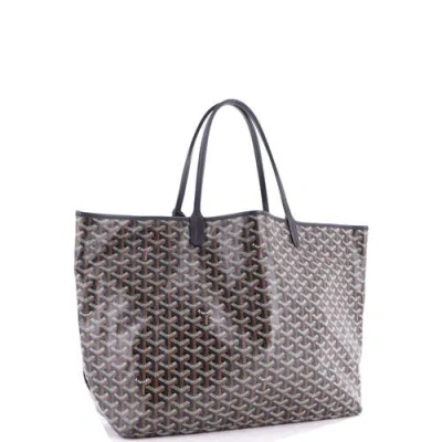 Pre-owned Goyard  Goyard Saint Louis Tote Coated Canvas Gm In Black