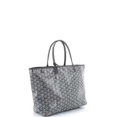 Pre-owned Goyard  Goyard Saint Louis Tote Coated Canvas Pm In Gray