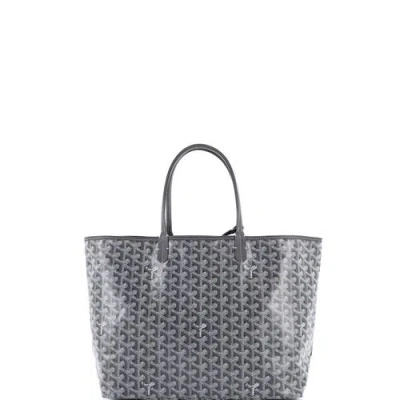 Pre-owned Goyard  Goyard Saint Louis Tote Coated Canvas Pm In Gray