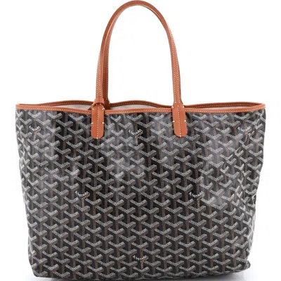 Pre-owned Goyard  Goyard Saint Louis Tote Coated Canvas Pm In Brown