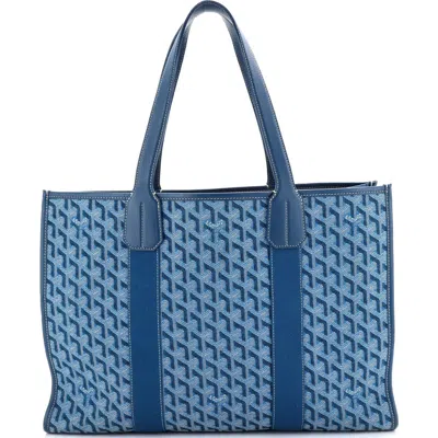 Pre-owned Goyard  Goyard Villette Tote Coated Canvas Mm In Blue