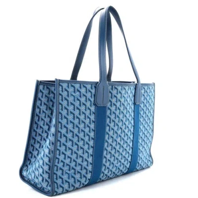 Pre-owned Goyard  Goyard Villette Tote Coated Canvas Mm In Blue