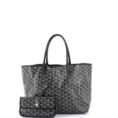 Pre-owned Goyard  Goyard Saint Louis Tote Claire Voie Coated Canvas Pm In Gray