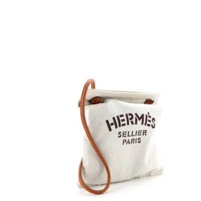 Pre-owned Hermes  Hermes Aline Bag Toile Mm In White