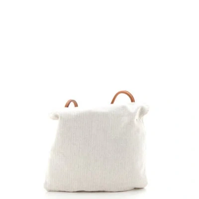 Pre-owned Hermes  Hermes Aline Bag Toile Mm In White