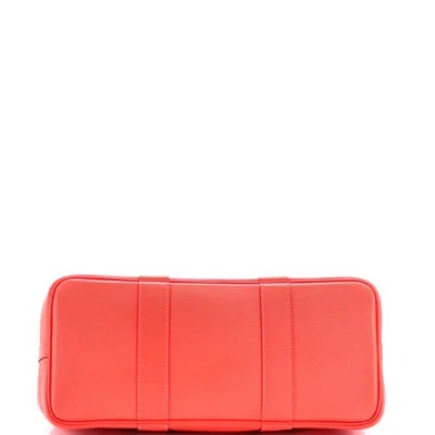 Pre-owned Hermes  Hermes Garden Party Tote Leather 30 In Red