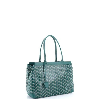 Pre-owned Goyard  Goyard Bellechasse Bag Coated Canvas Pm In Green