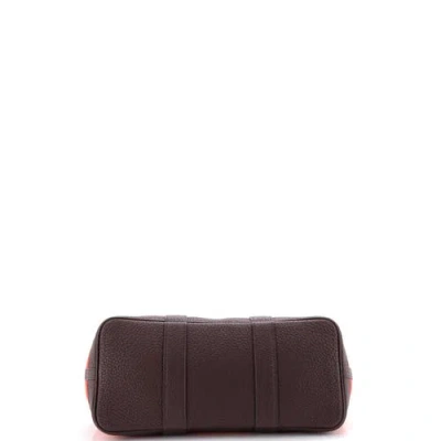 Pre-owned Hermes  Hermes Garden Party Tote Toile And Leather 30 In Red