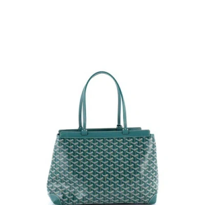 Pre-owned Goyard  Goyard Bellechasse Bag Coated Canvas Pm In Green