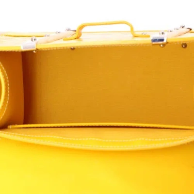 Pre-owned Goyard  Goyard Structured Saigon Top Handle Bag Coated Canvas With Leather Mini In Yellow