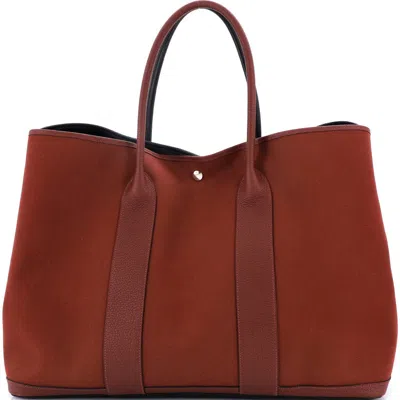 Pre-owned Hermes  Hermes Garden Party Voyage Tote Toile And Leather 49
