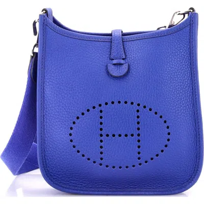 Pre-owned Hermes  Hermes Evelyne Bag Gen Iii Clemence Tpm In Blue