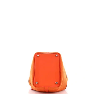 Pre-owned Hermes  Hermes Cargo Picotin Lock Bag Canvas And Swift Pm In Orange