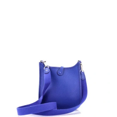 Pre-owned Hermes  Hermes Evelyne Bag Gen Iii Clemence Tpm In Blue