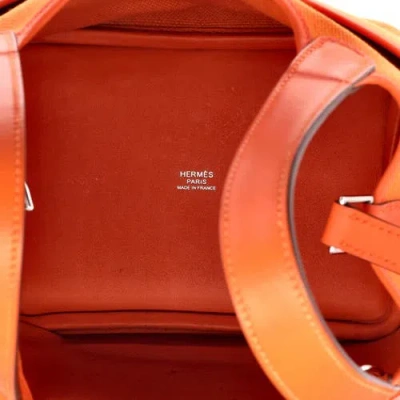 Pre-owned Hermes  Hermes Cargo Picotin Lock Bag Canvas And Swift Pm In Orange