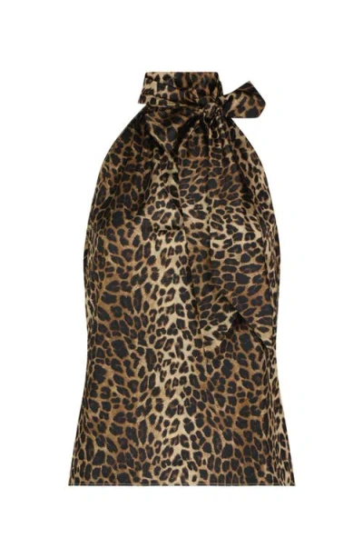 The Noli Shop Rina Tie Neck Blouse In Multi