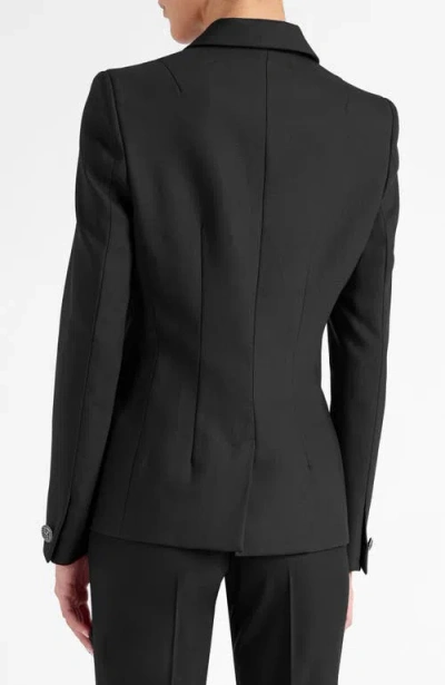 Santorelli Quinn Double Breasted Jacket In Virgin Wool Stretch In Black