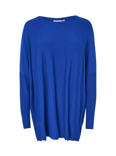 Masai Copenhagen Long Sleeve Round Neck Knit Sweater In Blue