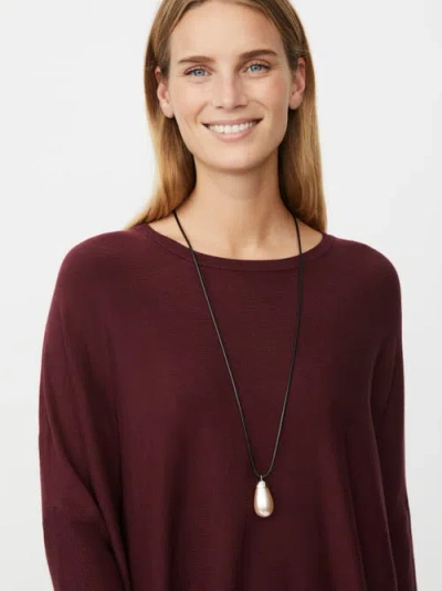 Masai Copenhagen Long Sleeve Round Neck Knit Sweater In Burgundy