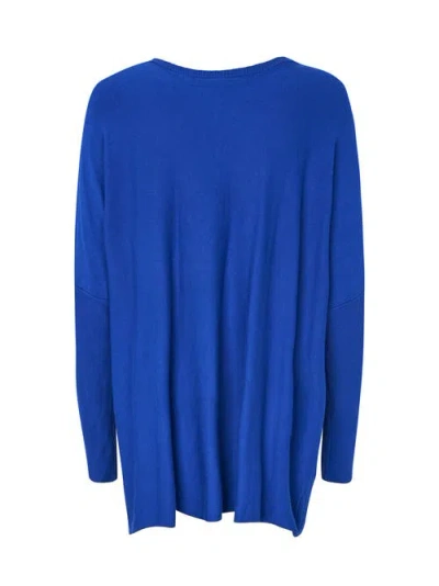 Masai Copenhagen Long Sleeve Round Neck Knit Sweater In Blue