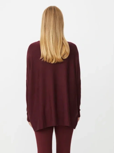 Masai Copenhagen Long Sleeve Round Neck Knit Sweater In Burgundy